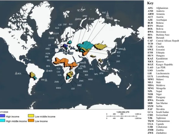 The landlocked ocean: landlocked states in BBNJ negotiations and the impact of fixed land-sea relations in global ocean&nbsp;governance