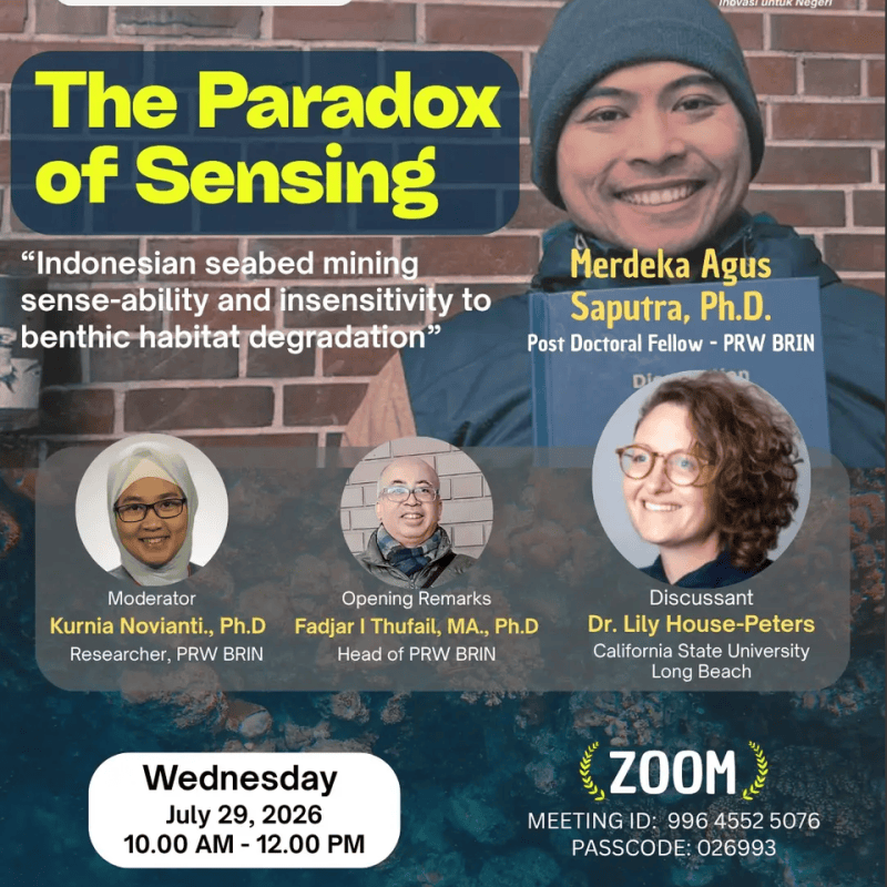 The Paradox of Sensing paper presentation by Dr. Saputra w/ discussant Dr. House-Peters. Jul 29,&nbsp;2026